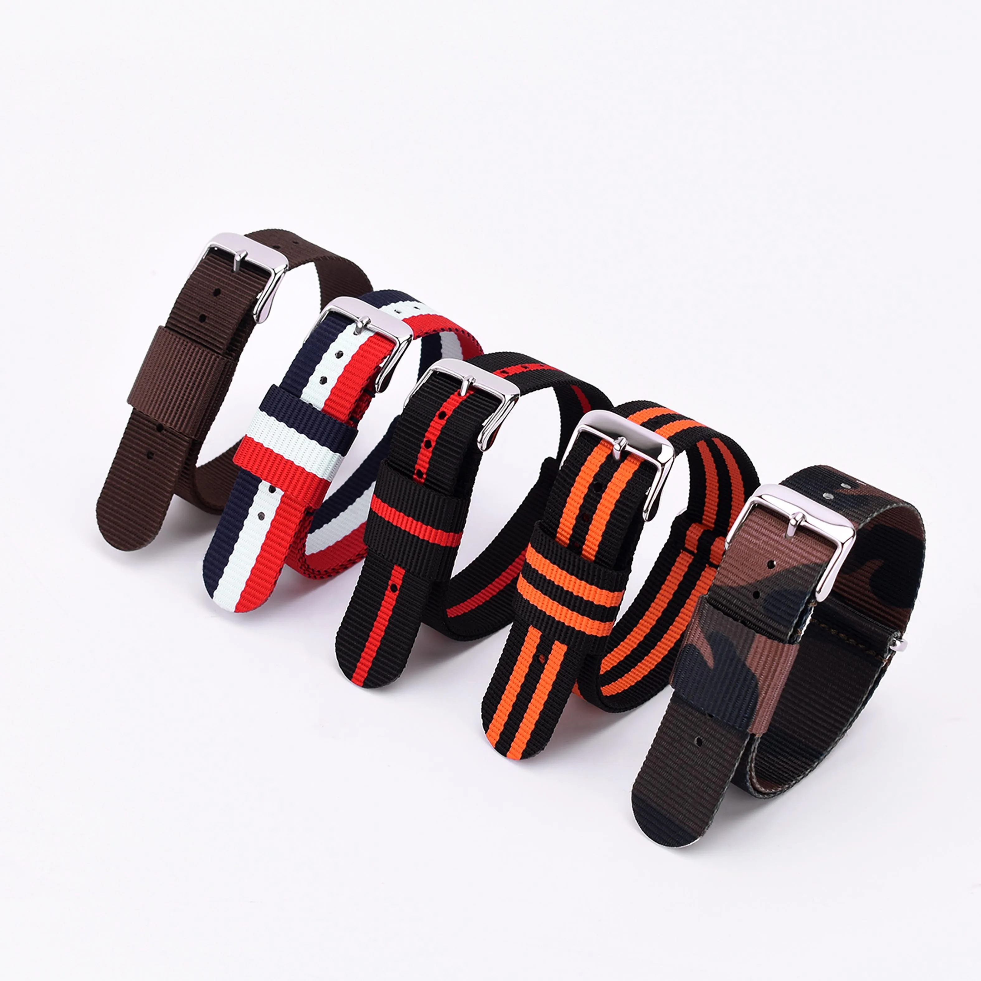 18mm 20mm 22mm 24mm Environmentally Friendly Fashion Adjustable Belt  Woven Fabric Nylon zulu  Wrist Band Watch Strap