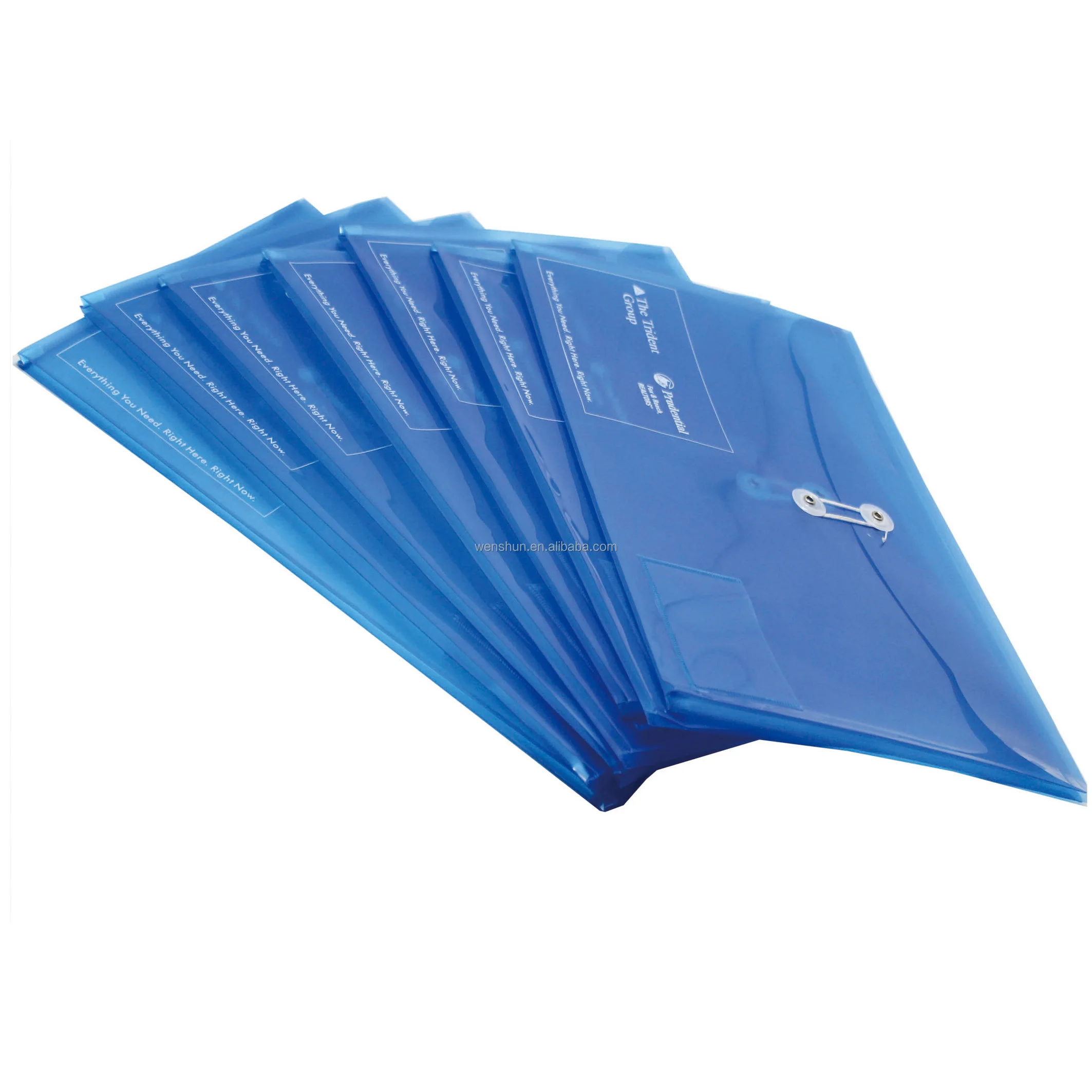 Custom UV Printing Plastic PP Envelope with Button and String Closure