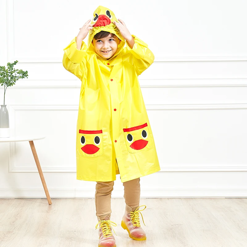 Factory Direct Sale Waterproof Raincoat Cartoon Style Kids Rain Poncho