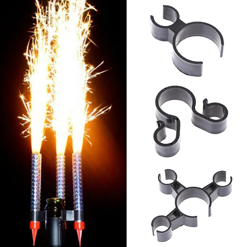 Ready Stock 1-prong Cham-pagne Sparkler Holders Clips Party Cham-pagne Bottle Sparklers Clips Cake Candle Holder Party Supplies