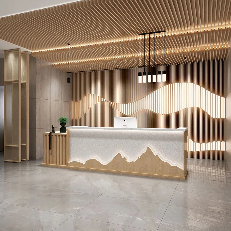 Luxury Clothing Shop Cash Table Register Retail Wooden Counter Cashier Desk Store Boutique Checkout Counters for Sale