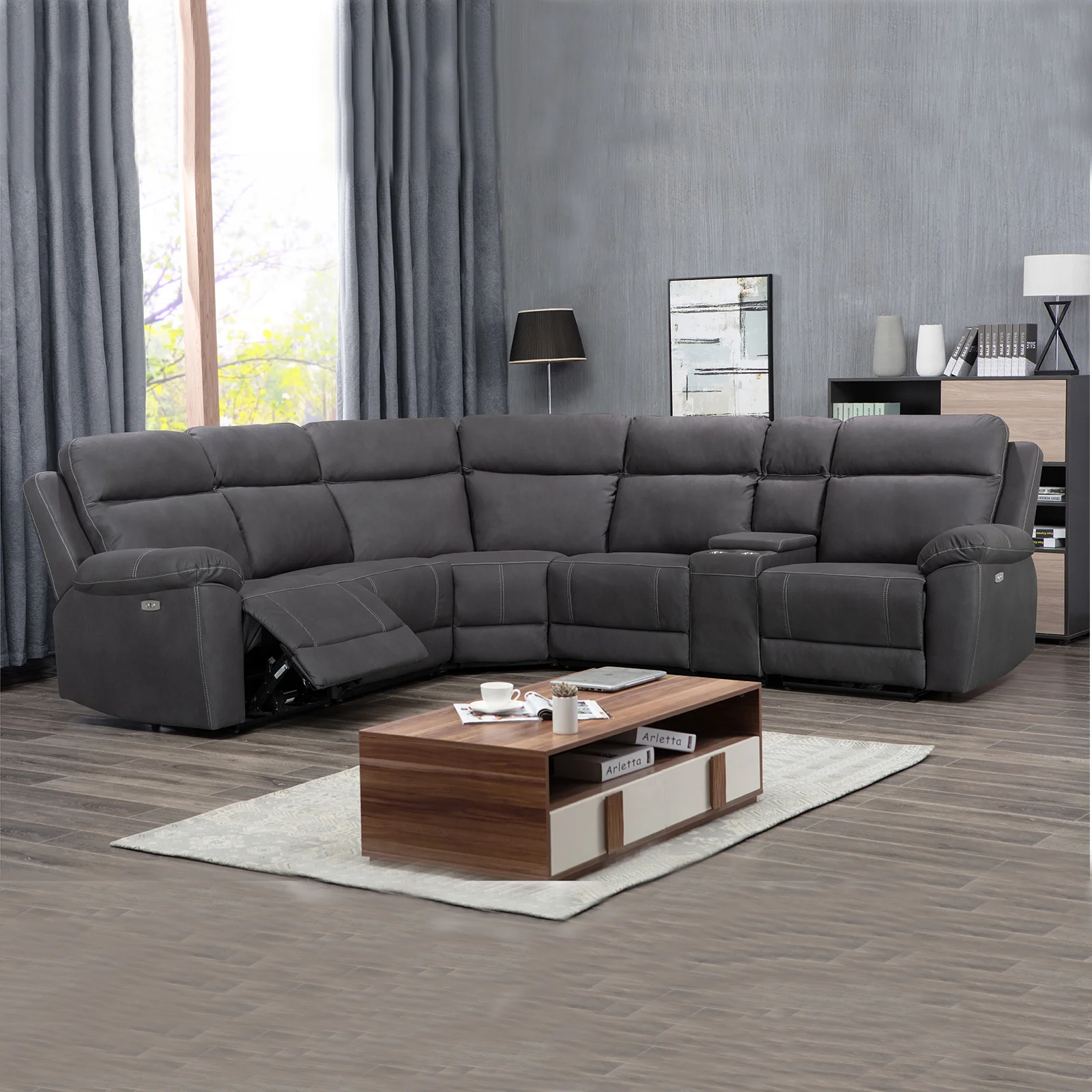 CY Popular Hot Sale Home Living Room Home Theater Electric Recline Big Corner Sectionals Sofa Recliner Smart Sofa Set