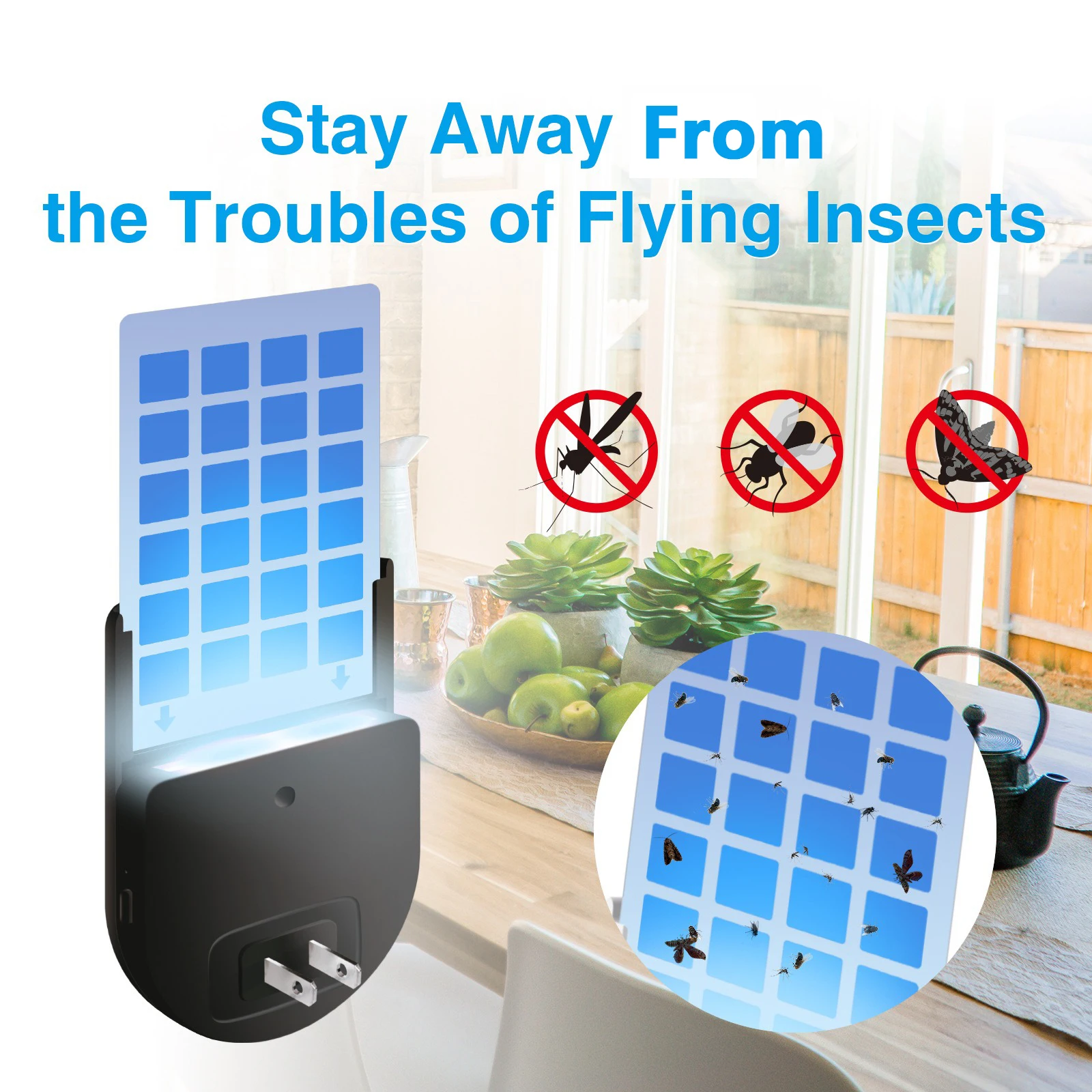 Hot Sale Adjustable Dimmable UVA Night Light Plug In Fly Insect Trap Electric Bug Trap