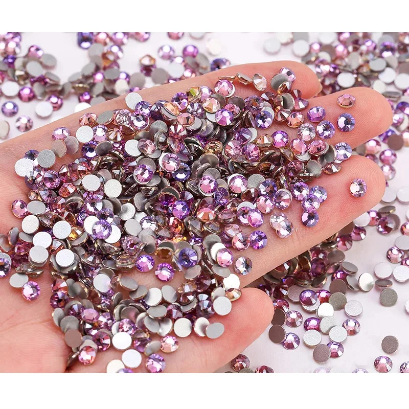 SS6-SS30 Good Quality Red Flame Crystal Rhinestone Glitter Glue On Diamond Stone Flatback Glass Rhinestones