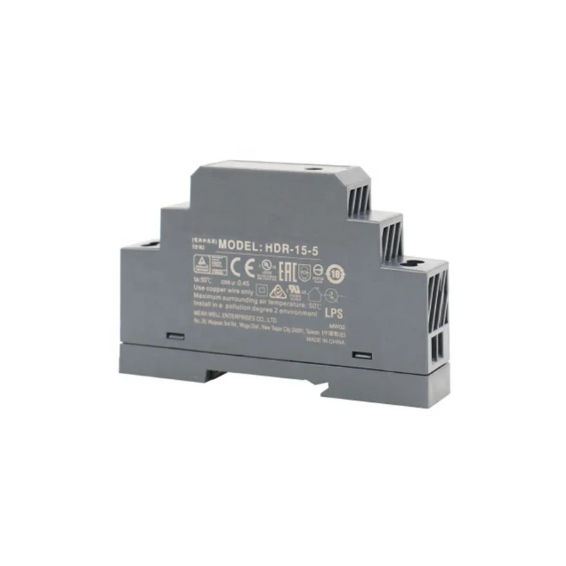 Original MEAN WELL HDR-15-48 15W Ultra Slim Step Shape DIN Rail