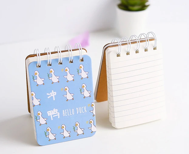 Cartoon Office Stationery School Supplies Cute A6 A7 Mini Small Spiral Flip Up Notepad Coil Notebook