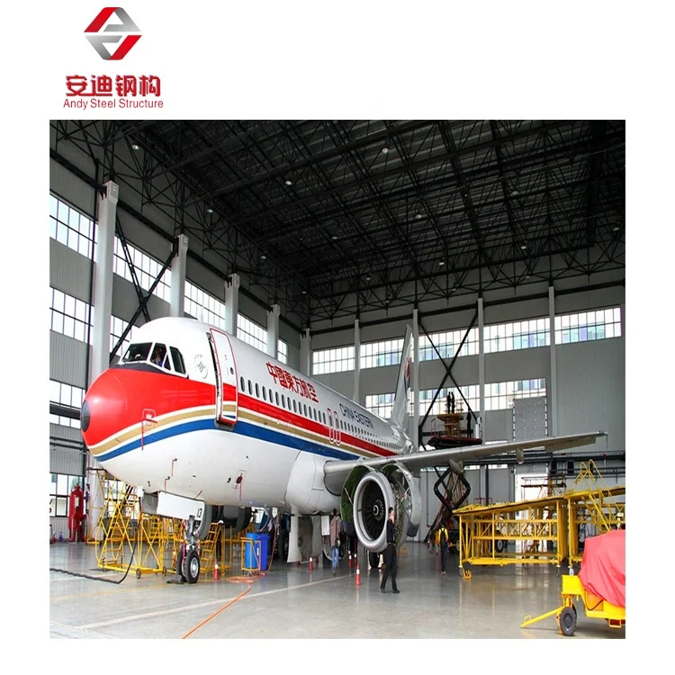 Metal Structure Construction Light Weight Space Frame Steel Structure Aircraft Hangar Building