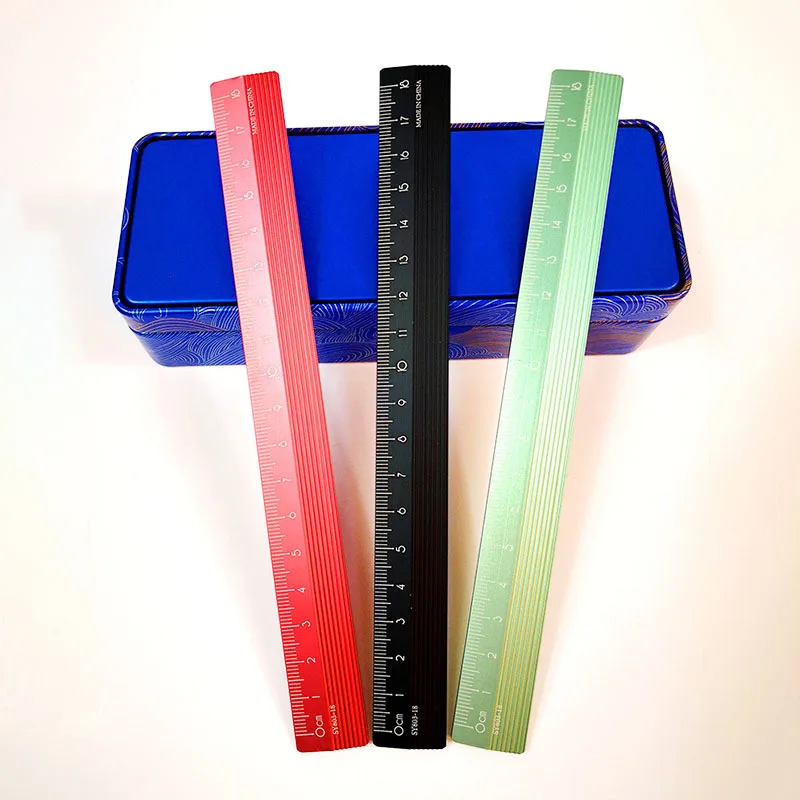 Wholesale15cm Aluminium Alloy Linealen Straight Ruler Metal for School Students Supplies