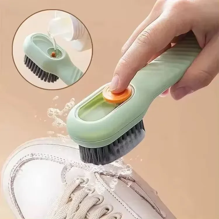 Custom logo Liquid Shoe Cleaning Brush Soap Dispenser, Laundry Brush Scrub Brushes for Cleaning, Soft Bristle Cleaning Bathroom