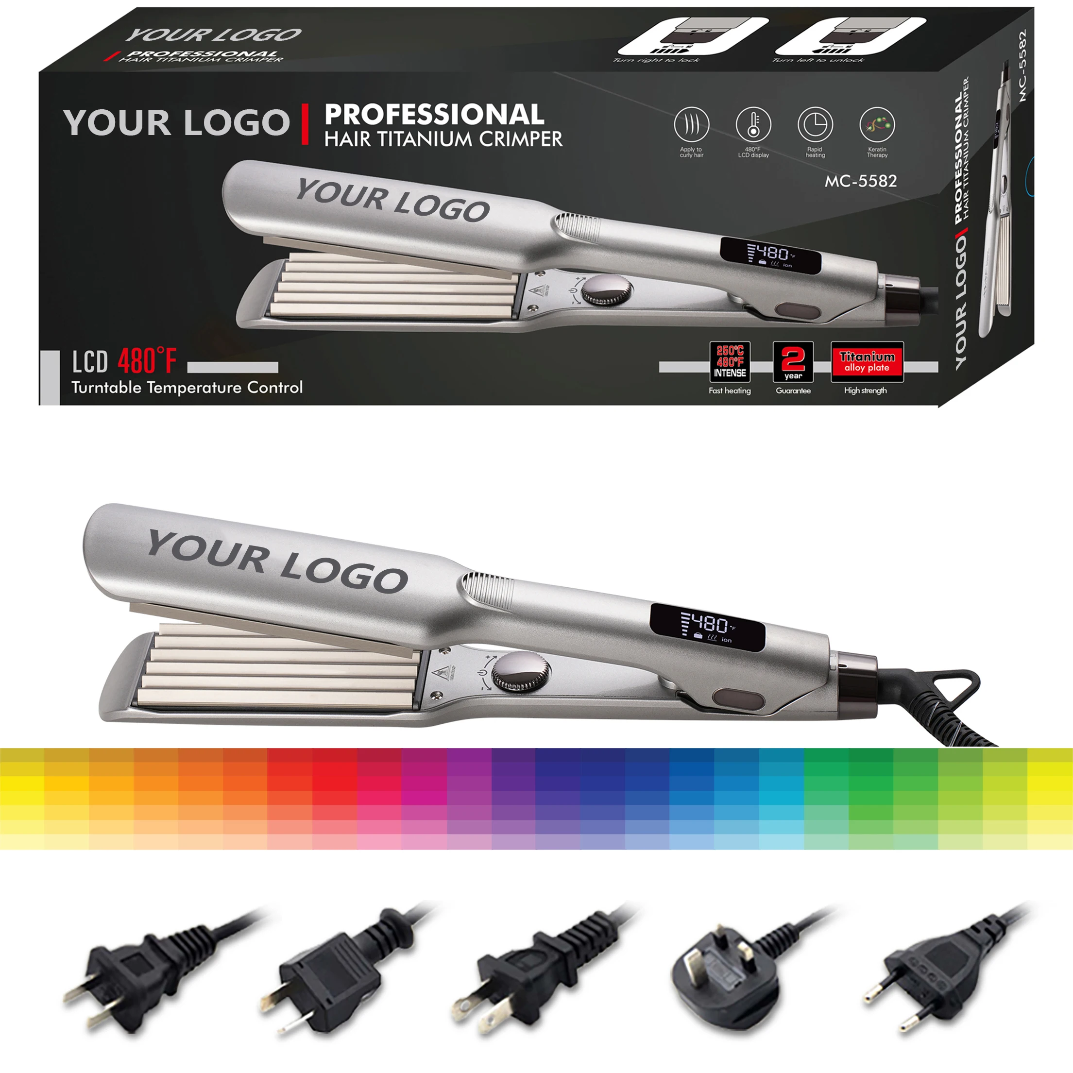 MAC Increase Hair Volume Hair Crimper Professional Electric Aluminum Flat Iron Hair Straightener With LCD