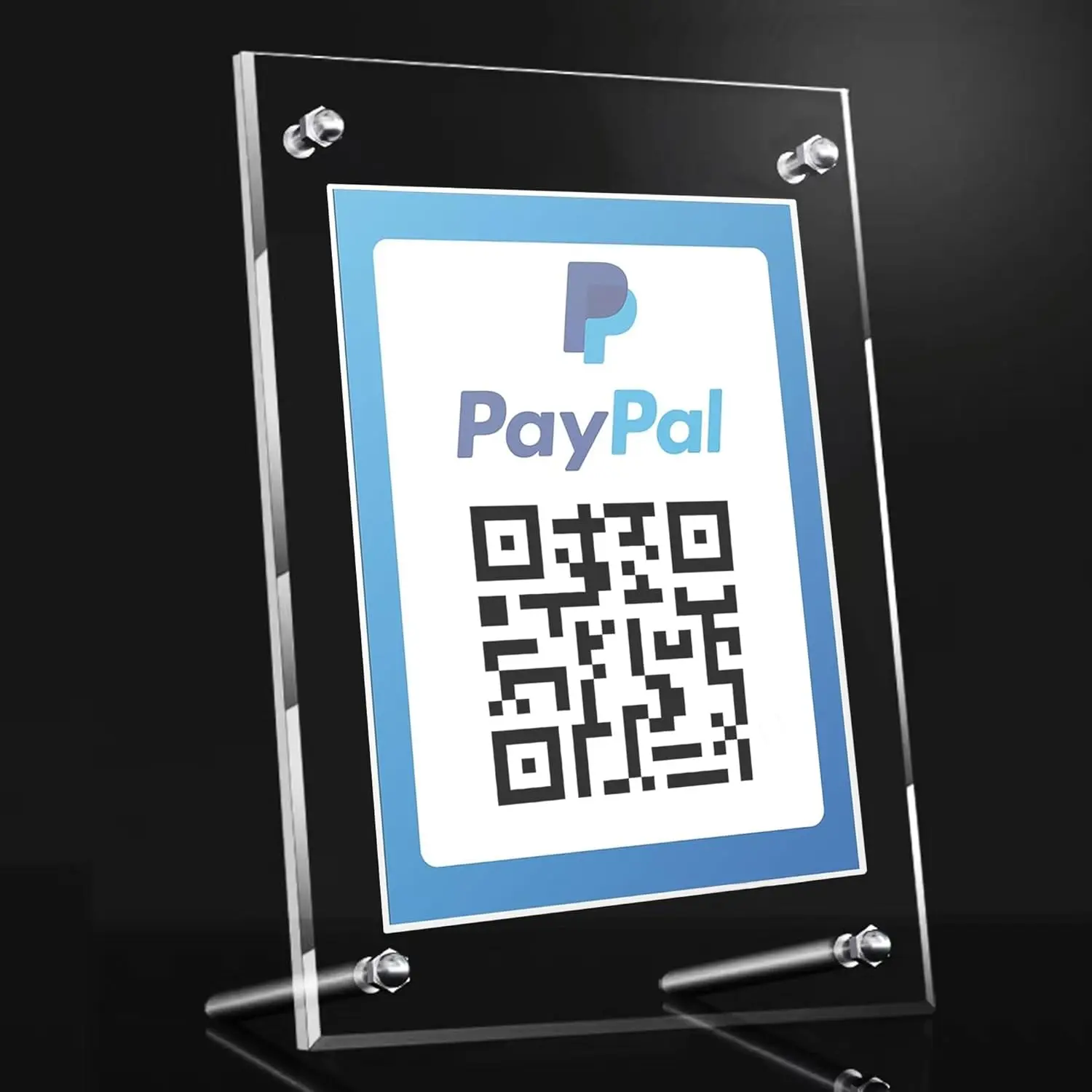 7.5 x 9.5 Inch Custom Size Acrylic QR Code L Shape Display Stand for Paytm Sign Payment QR Code Paper Holder