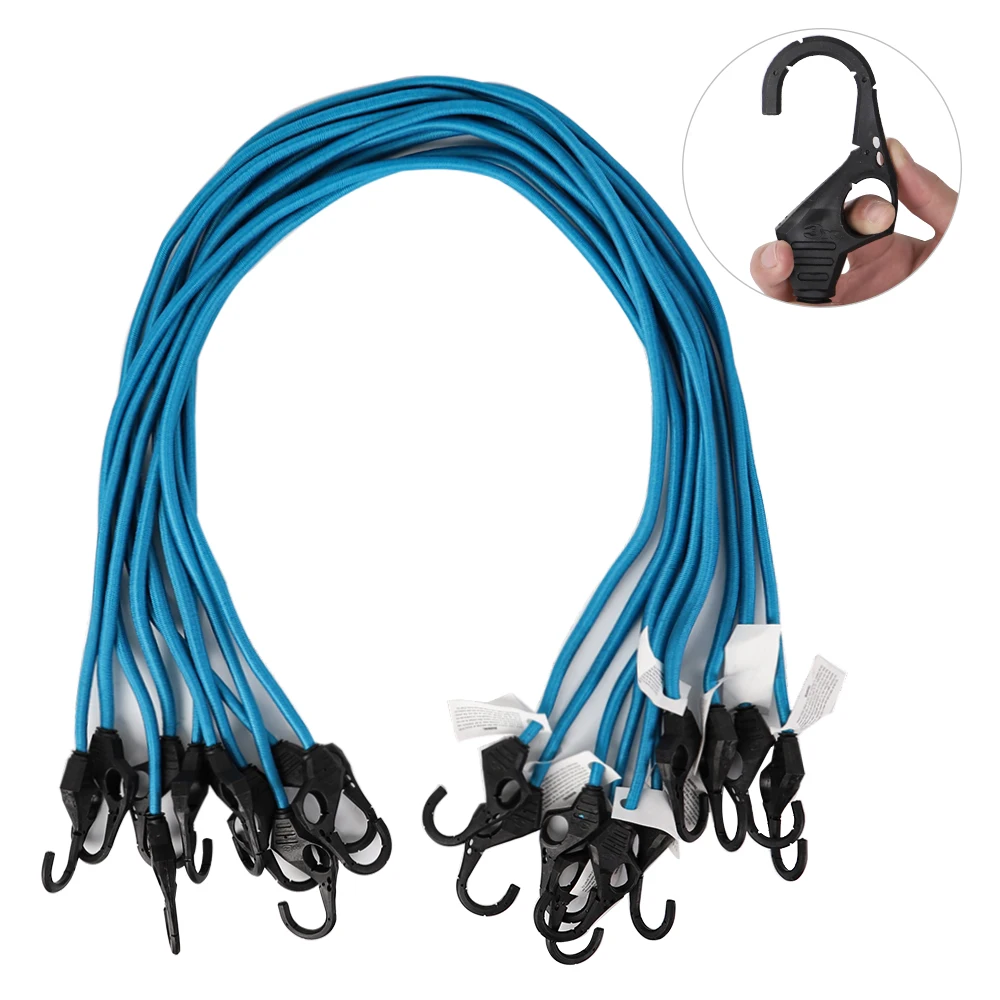 Heavy Duty Strong Super 3X Bungee Cords Elastic Rubber Bungee Rope Latex Cords with Safety Finger Hooks