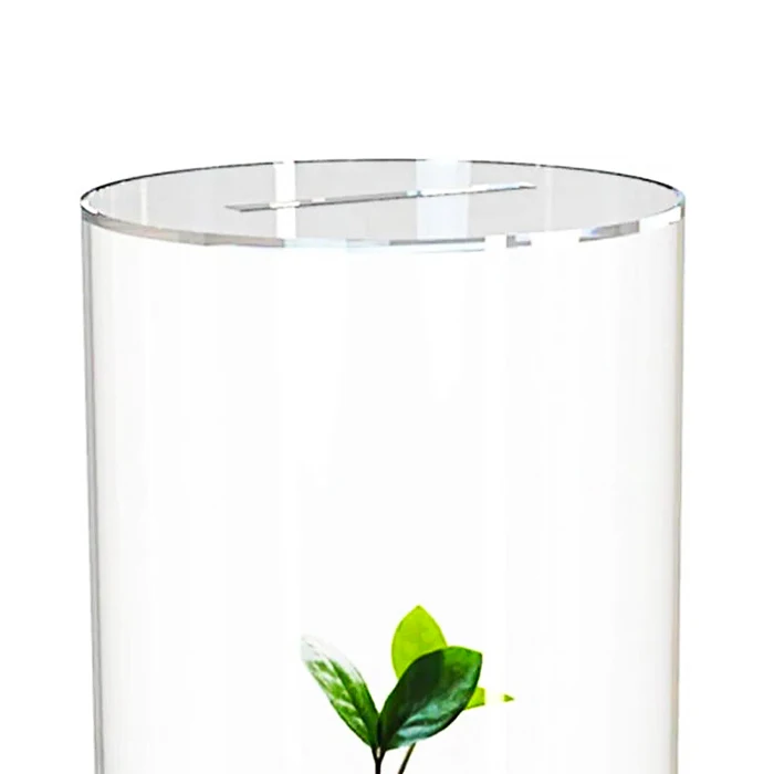 Custom Cylinder Clear Acrylic Piggy Banks Perspex Cash Storage Jar Acrylic Coins Display Bin For Money Saving
