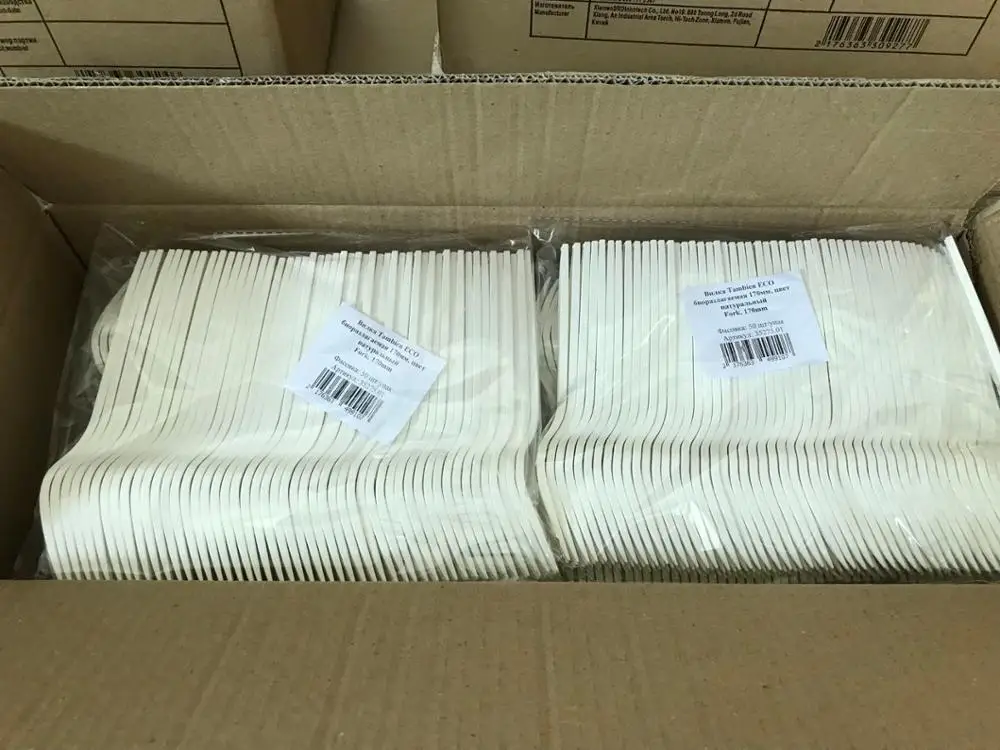 China Factory Disposable Biodegradable Plastic Spoons fork knife