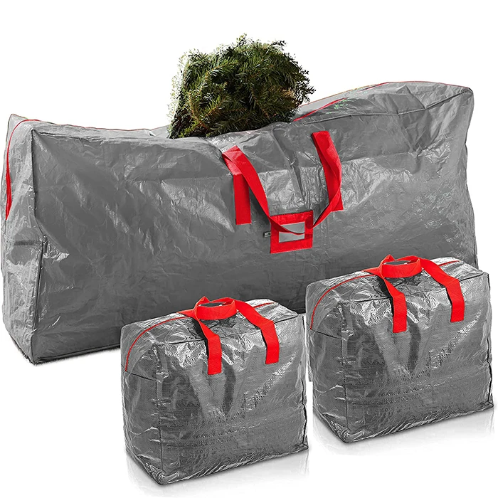 Лидер продаж, Высококачественная полиэтиленовая Водонепроницаемая Праздничная прочная сумка на молнии для рождественской елки