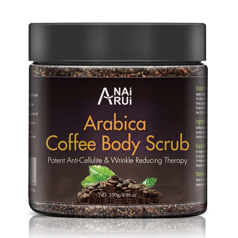 100% Natural Arabica Exfoliating Coffee Body Scrub with Organic Coffee, Coconut and Shea Butter -  Acne Face Scrub