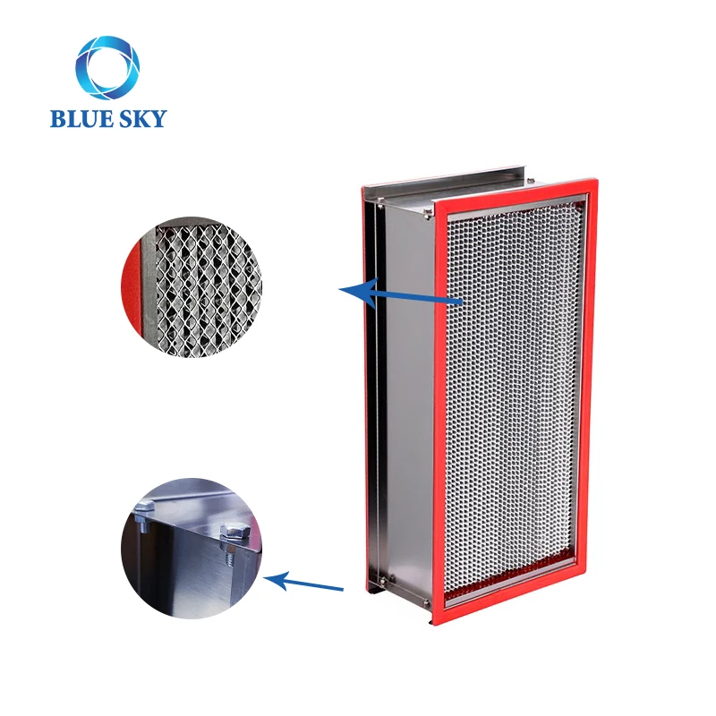 Stainless Steel H13 250 Degree Heat-Resistant High Temperature Resistant Deep Pleated HEPA HVAC Air Filter