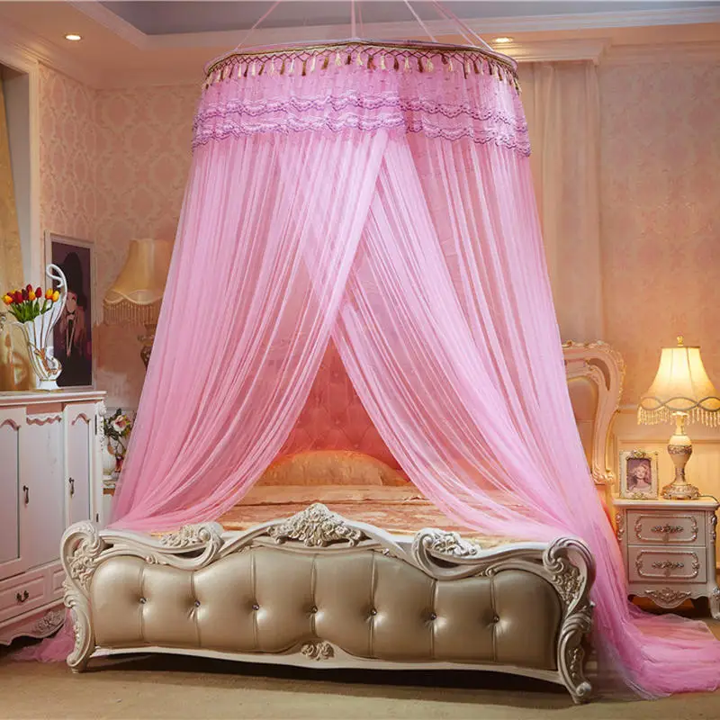 
Hot sale princess ceiling hanging round lace hammock king size double mosquito bed net luxury canopy mosquito net 