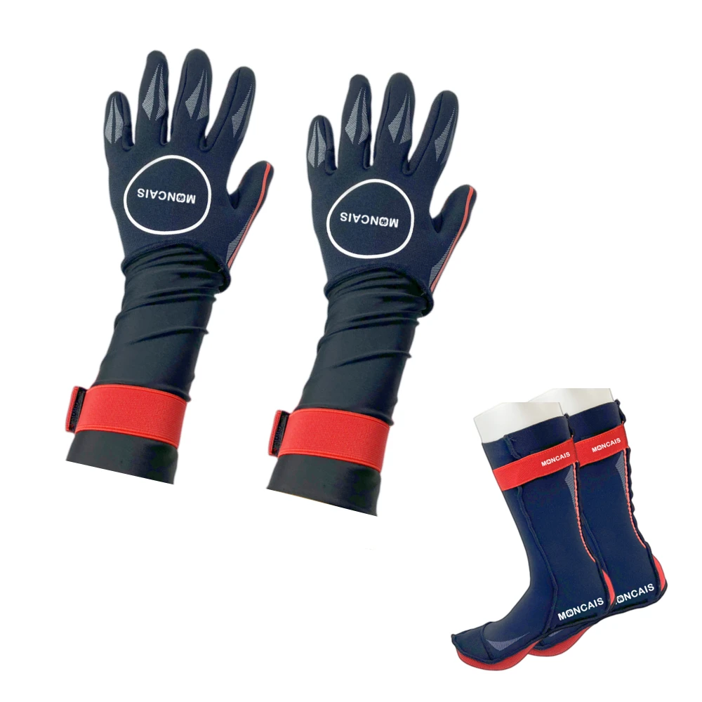 Неопреновые перчатки MONCAIS для подводного плавания, перчатки для серфинга 3 мм 5 мм для мужчин и женщин, термонескользящие гибкие водные перчатки для дайвинга