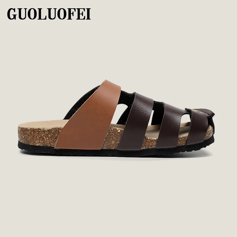 New Style Custom Two Strap Flat Wholesale Beach Woman Men mule Cork Shoes Slippers Sandals Stock