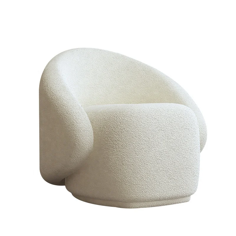 Modern simple cashmere sofa tea table combination hotel lobby arc leisure fabric sofa