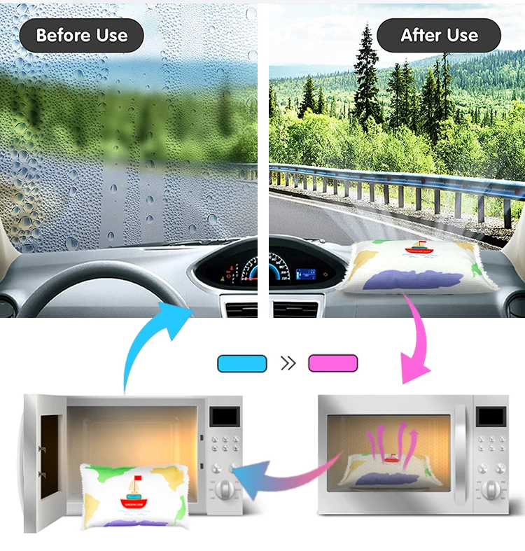 Customizable Car Dehumidifier 100G 235G 350G 1000G Dry Desiccant Packs Private Label Silica Gel Dehumidifier Bag