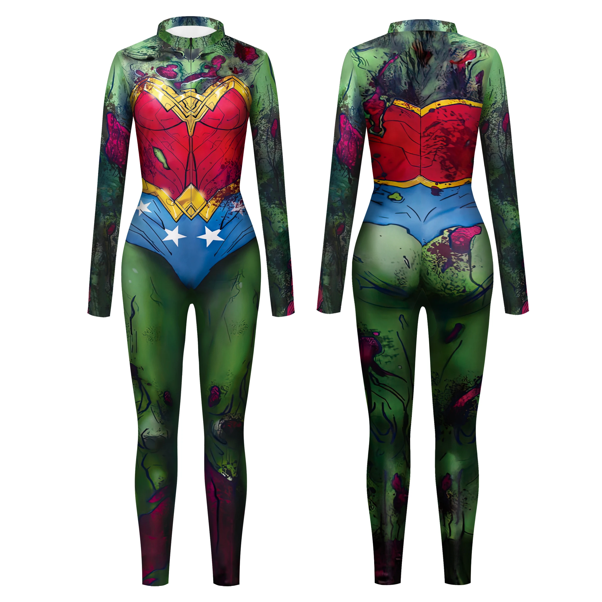 NADANBAO Halloween Cosplay Jumpsuit Marvel movies Digital 3D Printed tight slim rompers Costume women tops outfits suit