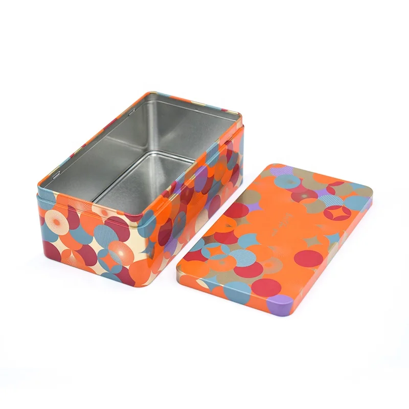 Rectangular spot flip tin box support custom logo fish cable data cable headphone cable jewelry packaging