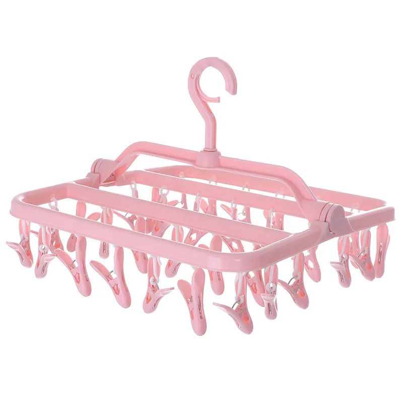 Socks Shorts Underwear Bra Drying Rack Rotating Plastic Hanger with 32 Hooks