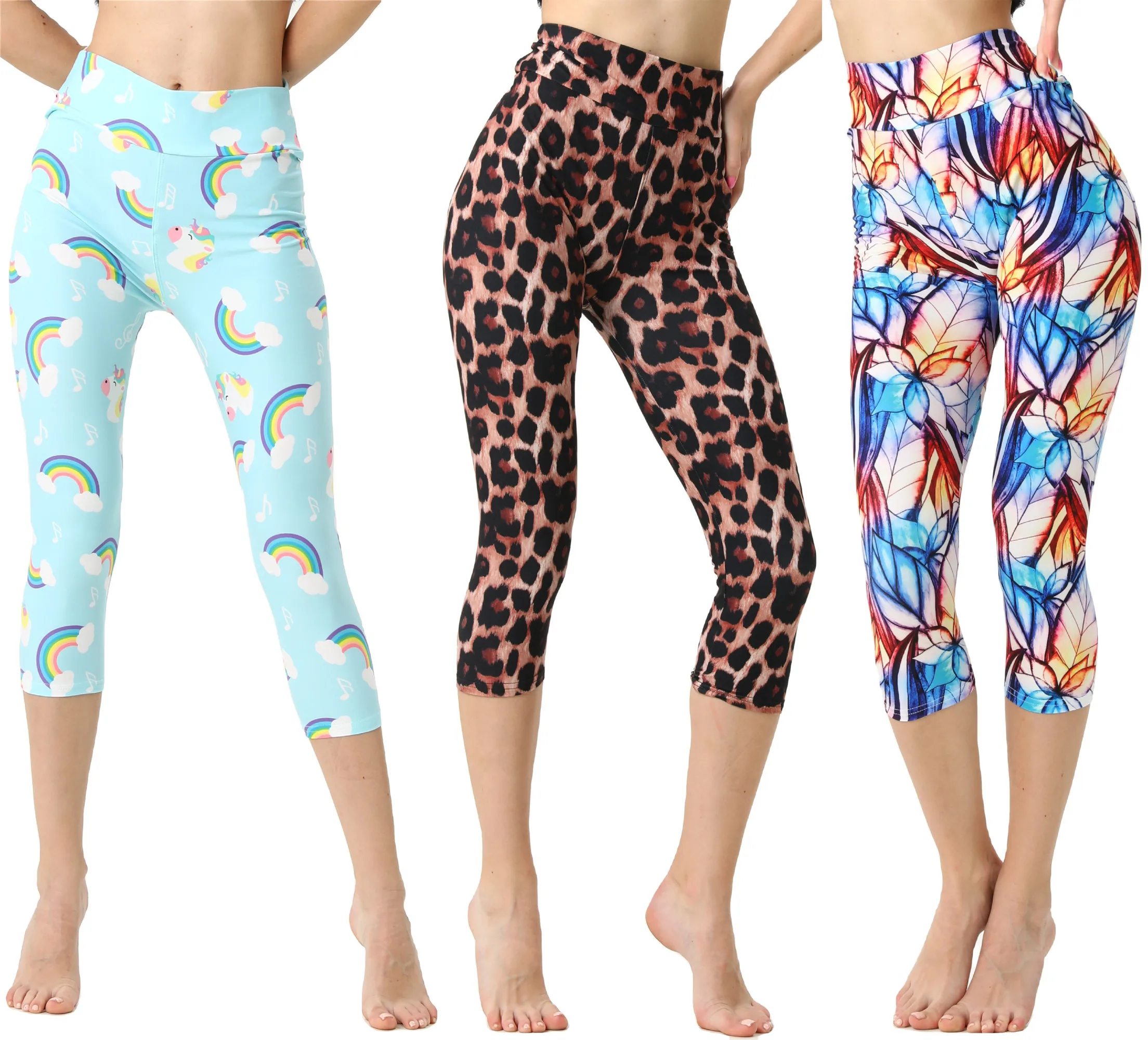 Wholesale 92 Polyester 8 Spandex Ultra Soft Tights Super Stretch Yoga Pants Fashion Boutique Price Midi Length Capri Leggings