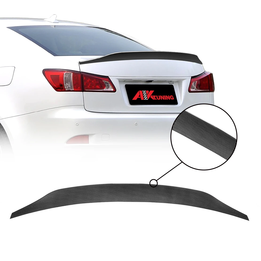 FOR 2006-2013 LEXUS IS250 IS350 ISF  GLOSSY BLACK TRUNK SPOILER