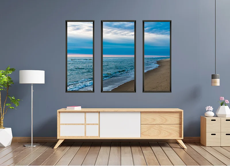 Modern movie poster Home decor metal frame art wall Abstract Seascape Painting Landscape paintings on canvas