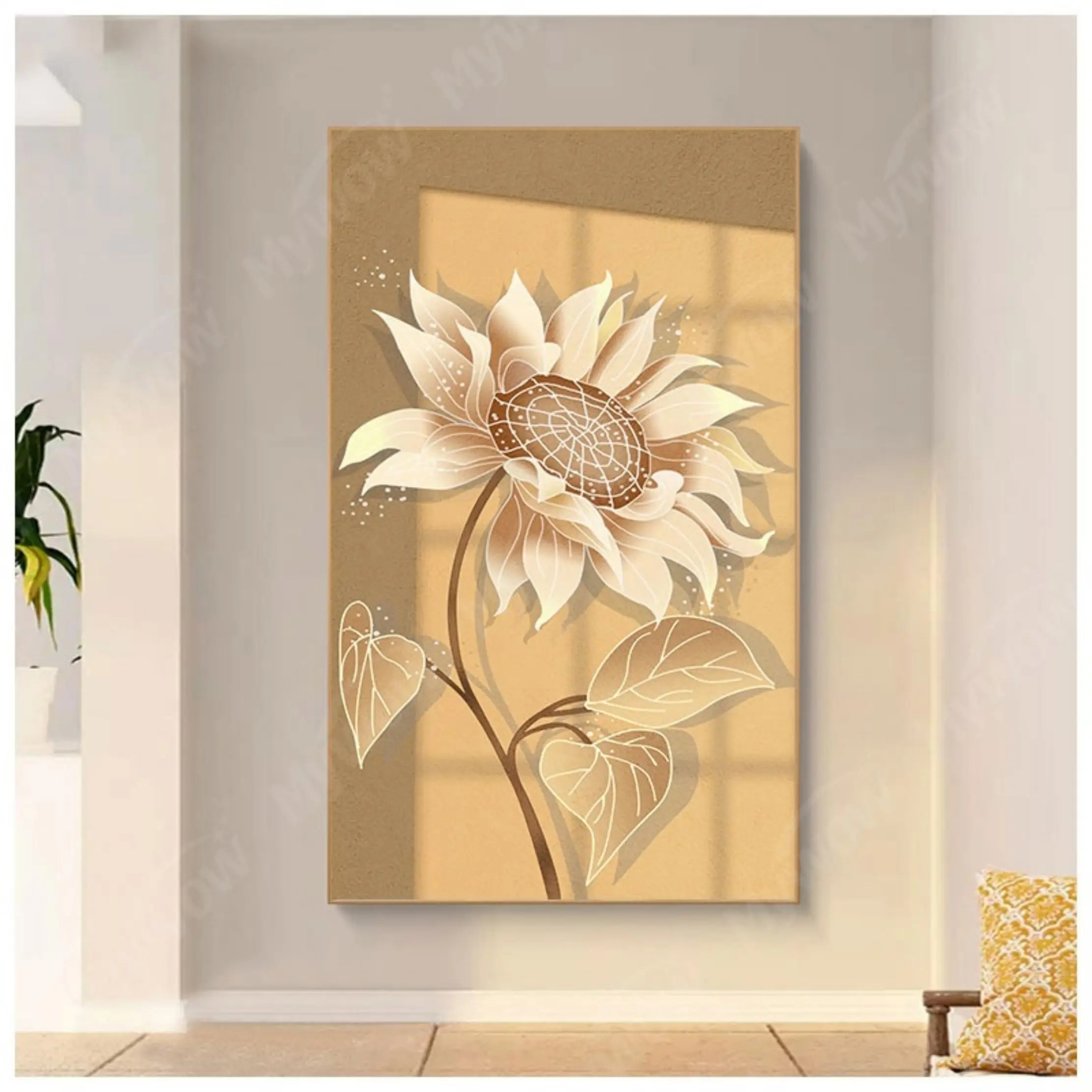 Abstract Geometric Golden and Black Painting Posters and Prints Pictures Poster Wall Art Decor Modern Canvas With Frame