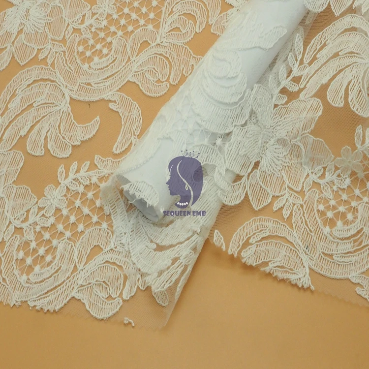 Factory Direct High Quality rayon embroidery fabric lace market in dubai tulle At Wholesale Price