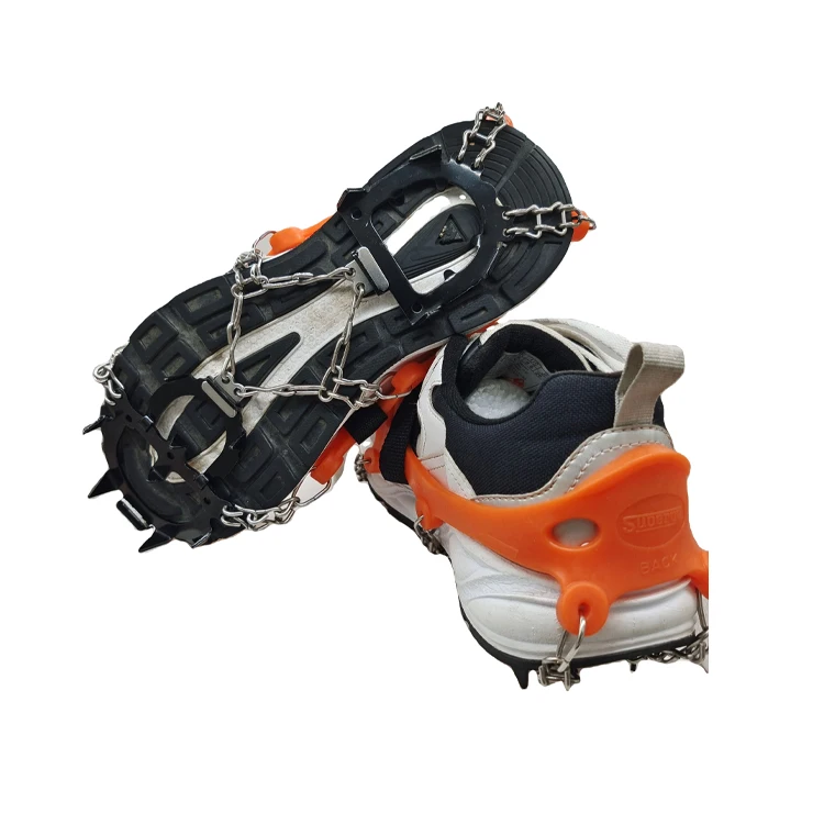 Universal 12 Teeth Anti Slip Ice Cleats Shoe Boot Grips 10 Studs Elastic Crampon Snow Spikes Grips Traction Cleats