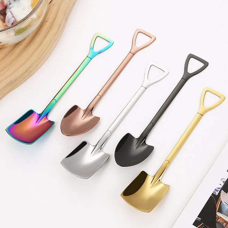 Factory Price Stainless Steel Coffee Stirring Spoon Yogurt Ice Cream Dessert Shovel Spoon