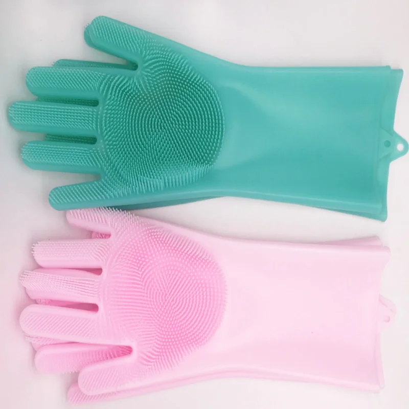 Многоразовые силиконовые перчатки для мытья посуды, резиновые перчатки для мытья посуды