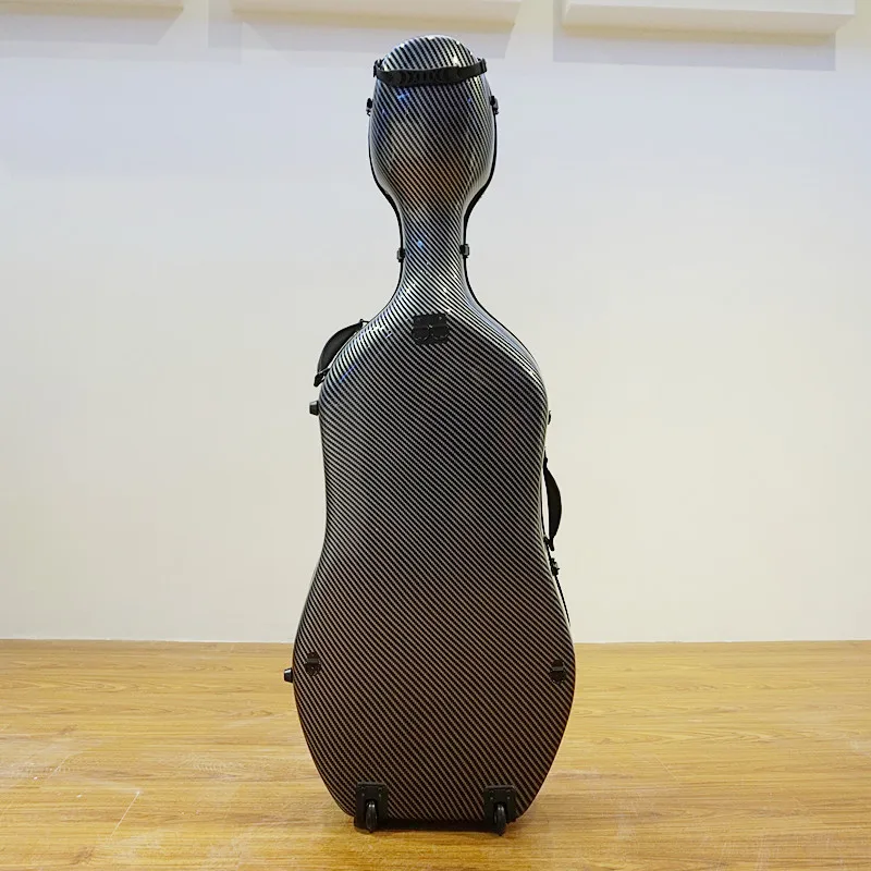 
New style carbon fiber cello case 4/4 cello case carbon fiber cello hard case with wheels 3.6kg XCC-04 