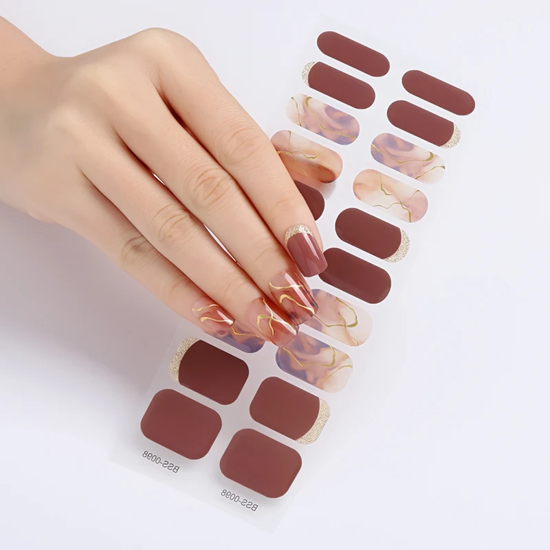 УФ гелевая наклейка для ногтей корейский новый дизайн стойкая полуотвержденная УФ-Гелевая наклейка для ногтей