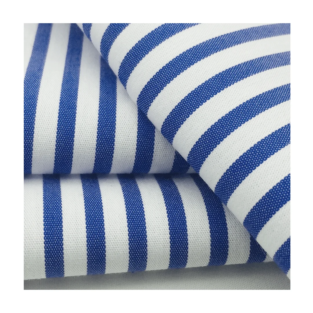 65%COTTON 32%NYLON 3%SPANDEX YARN DYED STRETCH STRIPE SHIRTING FABRIC