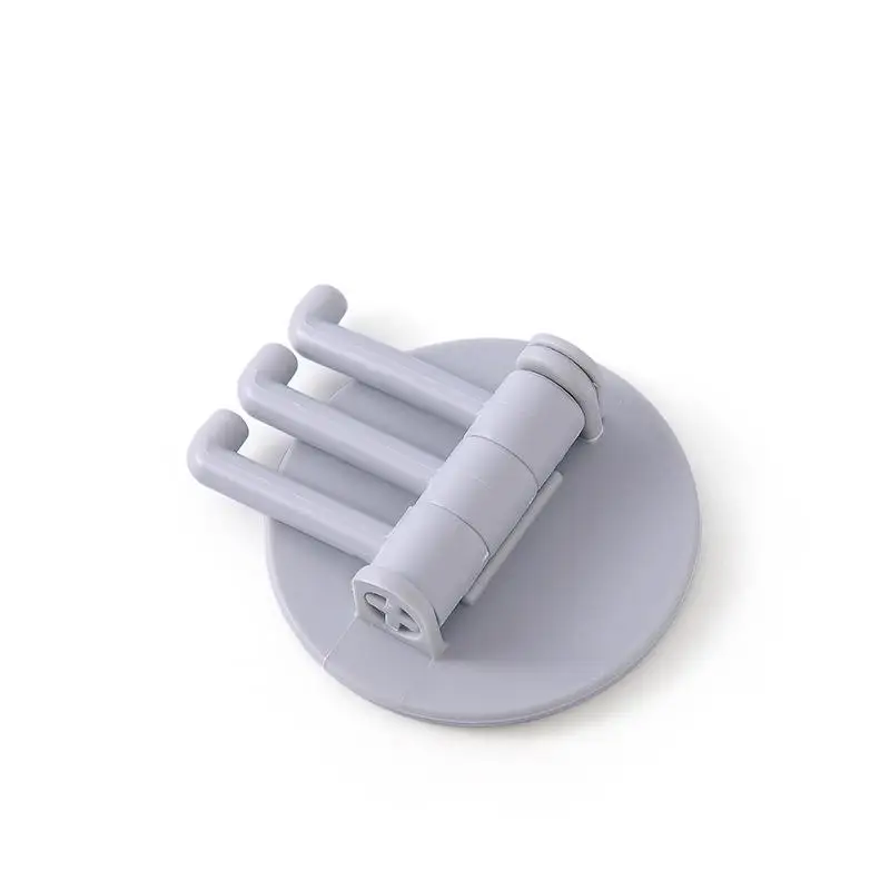 wholesale No trace paste 3 branch rotating hook kitchen bathroom wall hook home plain nail-free sticky hook