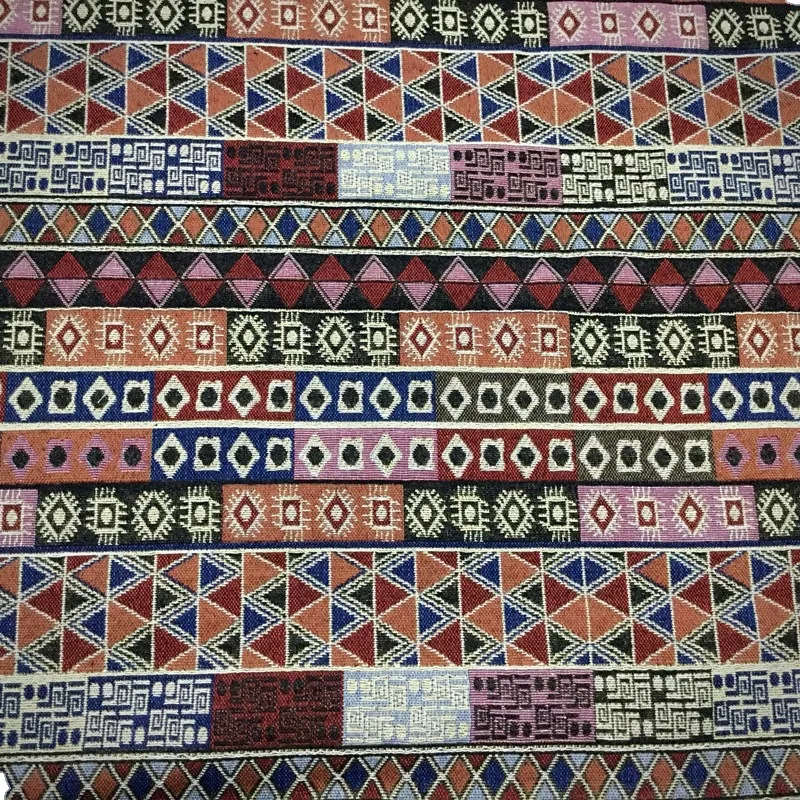 Factory supply yarn dyed geometric aztec pattern plain woven rug fabric for shirt