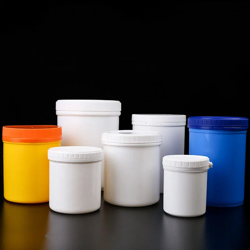 350g 500g Wide-mouth Plastic Jar 1kg Large-capacity Pp Powder Barrel Multi-purpose Tear-off Lid Plastic Jar YGH1148