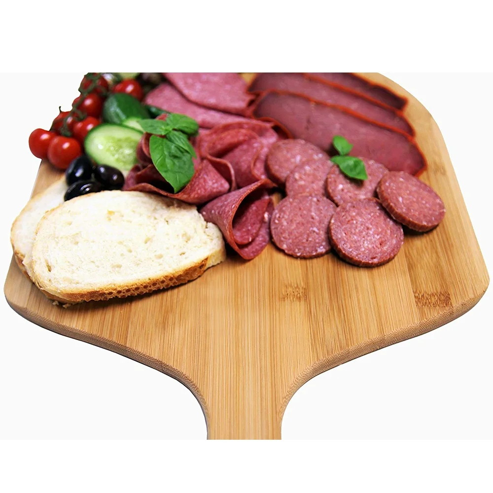 Amazon Hot Sell Style Wholesale Custom Bamboo Pizza Cutter Cutting Board Pizza Boards