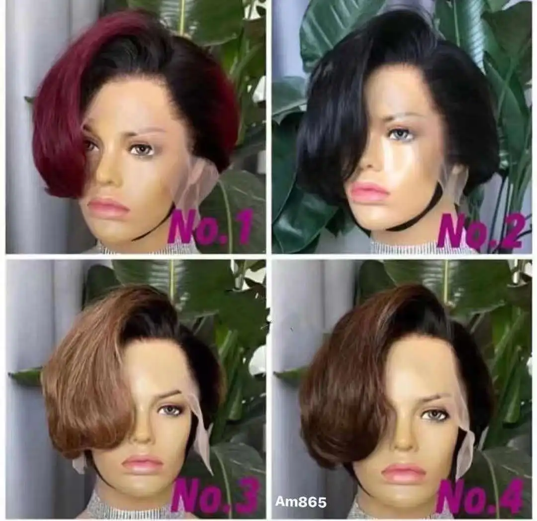 Jennifer Fashion Double Drawn Short Black Woman Weaf Virgin Brazilian Lace Front Braid 100 Bob Wig Human Hair