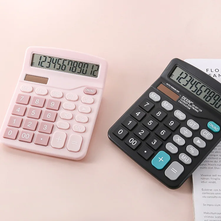 12-bit solar calculator Desktop large screen dual power computer Financial accounting office calculator