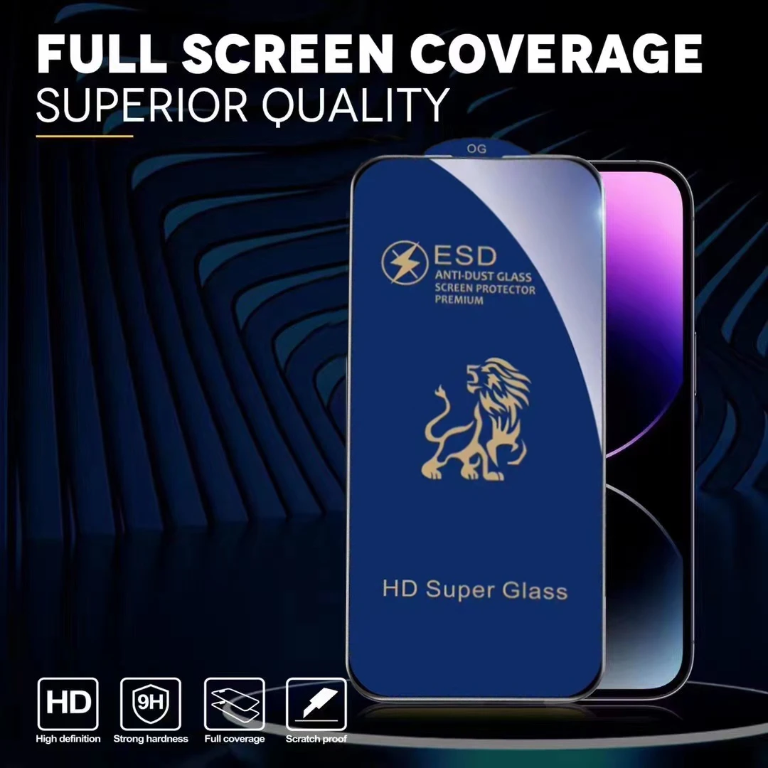 ESD Og 9h полное покрытие закаленное стекло протектор экрана для Iphone 15 Pro Max PLUS