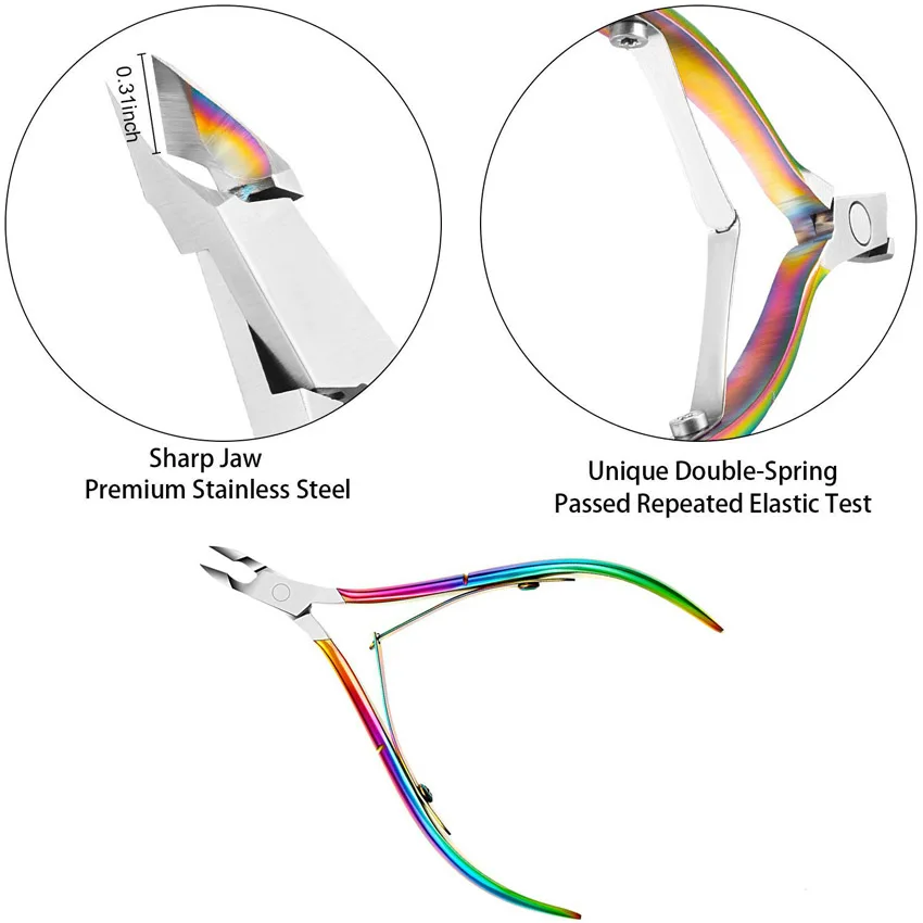 drop shipping Cuticle Nippers with  Cuticle Pusher nail salon Manicure Pedicure Kit Professional callus dead skin rasp removal