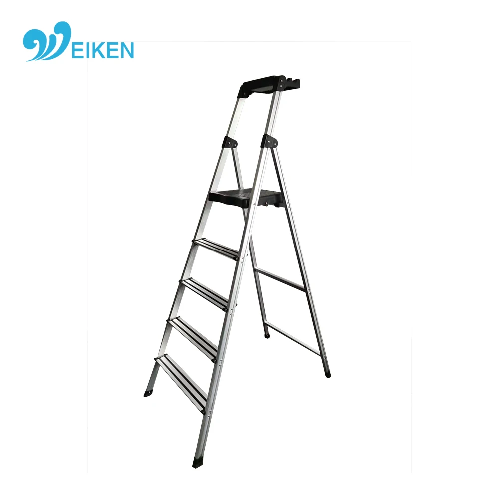 2022 New style Aluminum Household Light Weight Ladder with Tool Tray  and  5 Steps Folding step ladder