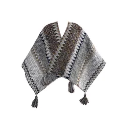 Women Traditional Retro Winter Vintage Poncho Capes Blanket Cardigan Coat Scarf Wrap Tassel Warm Shawl